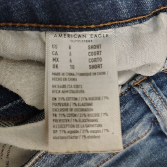 AMERICAN EAGLE Hi-Rise Jegging 6S 6 Short Petite Women Distressed Stretch Jeans - Picture 7 of 7
